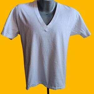 XL Single Stitch T-shirt Vintage 90's Hanes V-neck White Under Plain Cotton